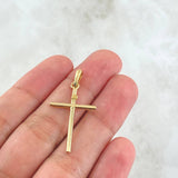 Dije Cruz INRI 1.15gr / 3.5cm / Lisa Oro Amarillo 18K ©