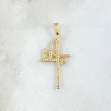 Dije Cruz Fé 1.3gr / 3.5cm / Circones Multicolor Oro Amarillo 18K ©