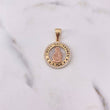 Pendant Virgin of Carmen Medal 4.5gr / 3cm / White Zircons Three 18K Golds $
