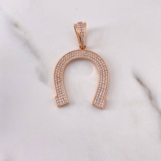 Pendant Horseshoe 5.25gr / 4.2cm / White Zircons 18K Rose Gold $
