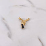 Dije Arma Revolver 2.65gr / 2.2cm / Circones Negros Dos Oros Negro Amarillo 18K $