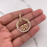 Pendant Mom's Love 2.35gr / 3.2cm / White Zircons 18K Yellow Gold $