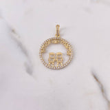 Pendant Mom's Love 2.35gr / 3.2cm / White Zircons 18K Yellow Gold $