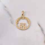 Pendant Mom's Love 2.35gr / 3.2cm / White Zircons 18K Yellow Gold $