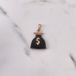 Pendant Money Bag 3.95gr / 2.7cm / Black Zircons Two-tone Black Rose 18K &