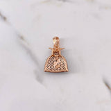 Pendant Money Bag 3.95gr / 2.7cm / Black Zircons Two-tone Black Rose 18K &