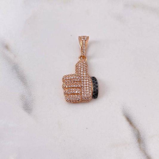 Pendant Like 4.9gr / 3.3cm / Black and White Zircons Two 18K Golds Black Pink $