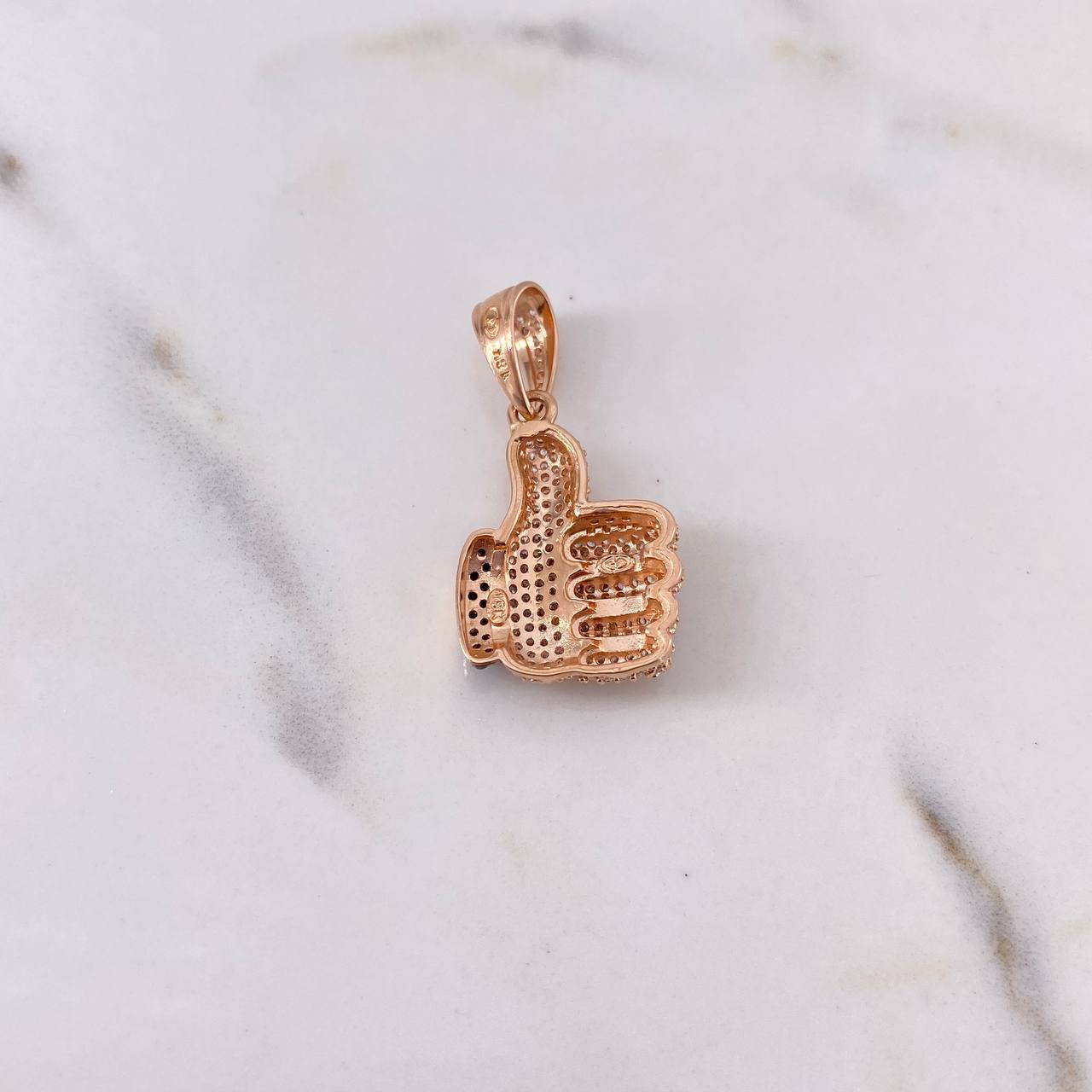 Pendant Like 4.9gr / 3.3cm / Black and White Zircons Two 18K Golds Black Pink $