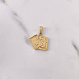 Pendant Poker Cards 2.7gr / 2.4cm / Smooth 18K Yellow Gold $