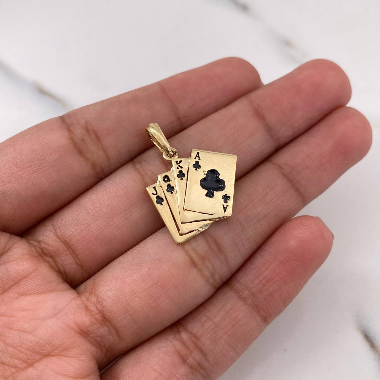 Pendant Poker Cards 2.7gr / 2.4cm / Smooth 18K Yellow Gold $