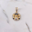 Pendant Viking 7.3gr / 3.5cm / Brown and White Zircons Three 18K Gold $