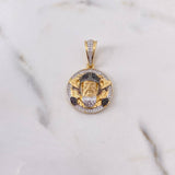 Pendant Viking 7.3gr / 3.5cm / Brown and White Zircons Three 18K Gold $