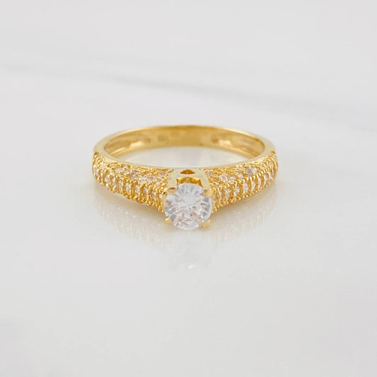 Anillo Solitario Tupido 2.9g / T7 Oro Amarillo 18K