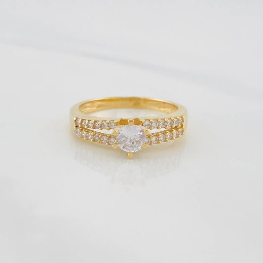 Anillo Solitario Churumbela Doble 3.45g / T7 Oro Amarillo 18K