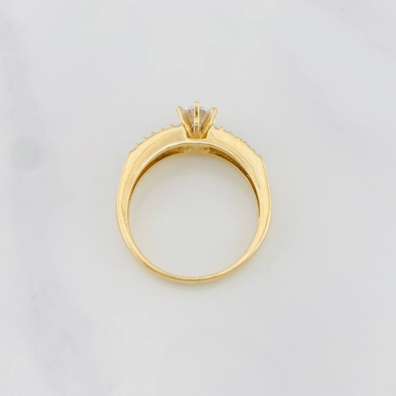 Anillo Solitario Churumbela Doble 3.45g / T7 Oro Amarillo 18K
