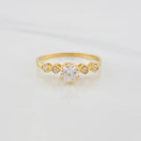 Anillo Solitario Rombos 1.65g / T7 Oro Amarillo 18K