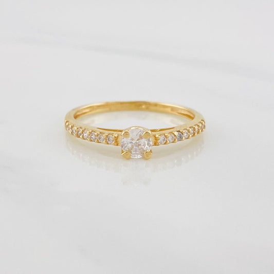 Anillo Solitario Churumbela Puente 1.8g / T7 3/4 Oro Amarillo 18K