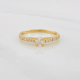 Anillo Solitario Churumbela Puente 1.8g / T7 3/4 Oro Amarillo 18K