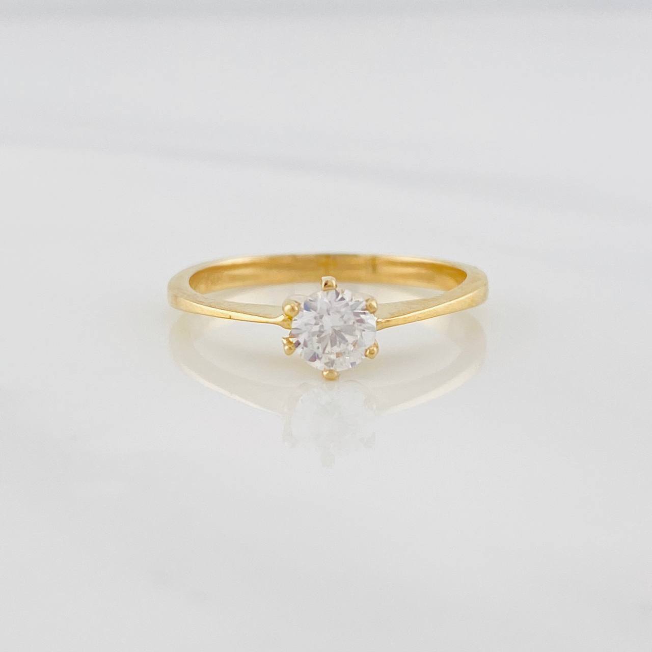 Solitaire Bridge Ring 1.95g / T6 Yellow Gold 18K