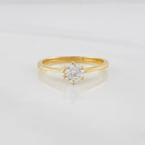 Solitaire Bridge Ring 1.95g / T6 Yellow Gold 18K