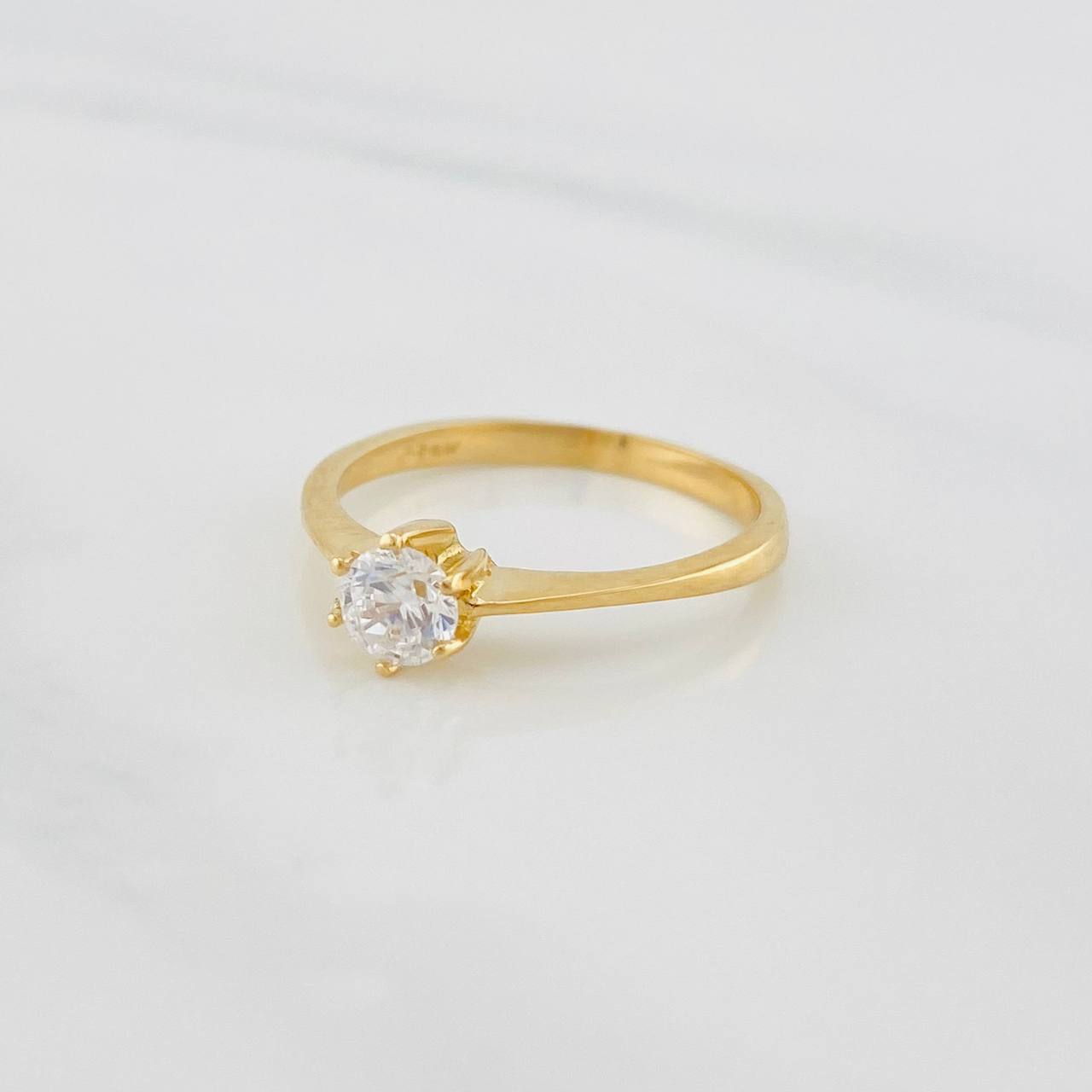 Solitaire Bridge Ring 1.95g / T6 Yellow Gold 18K
