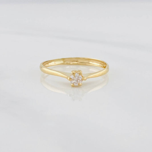 Anillo Solitario Puente 1.2g / T6 1/2 Oro Amarillo 18K