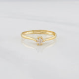 Solitaire Bridge Ring 1.2g / T6 1/2 Yellow Gold 18K