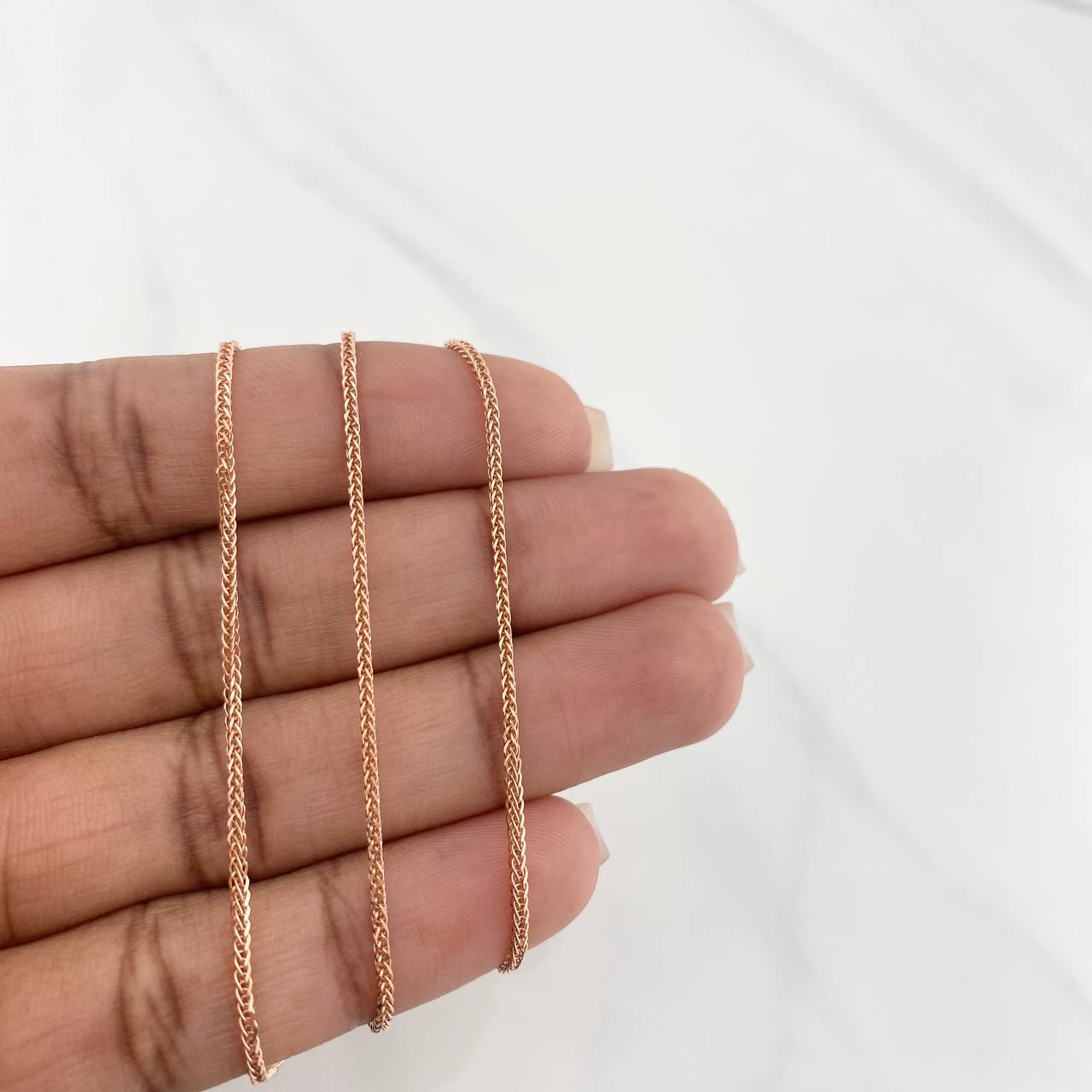 Cadena Franco 3 g / 17 3/4 in / 1 mm Oro Rosa 18K