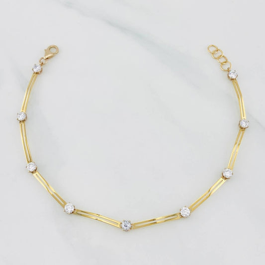 Pulso Línea doble 2.55g / 7 in / 1.8mm Oro Amarillo 18K