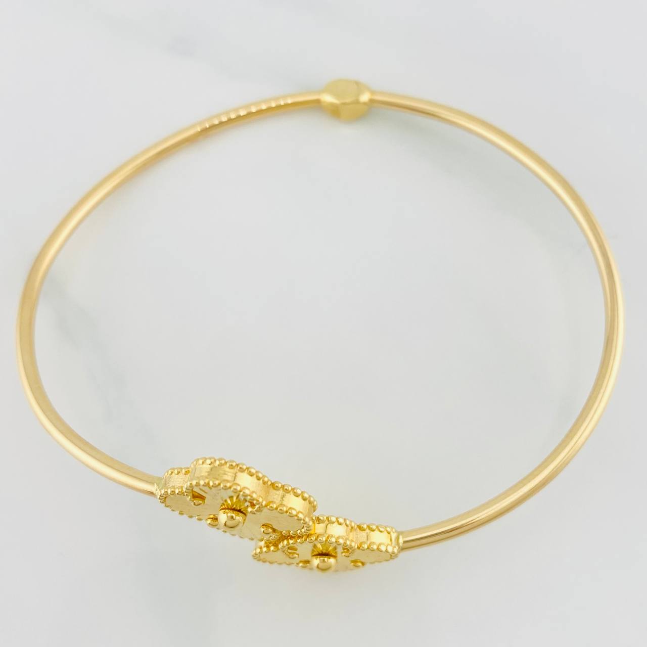 Pulso Aro Trebol 7.4g / 7 in / 2mm Oro Amarillo 18K