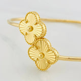 Pulso Aro Trebol 7.4g / 7 in / 2mm Oro Amarillo 18K