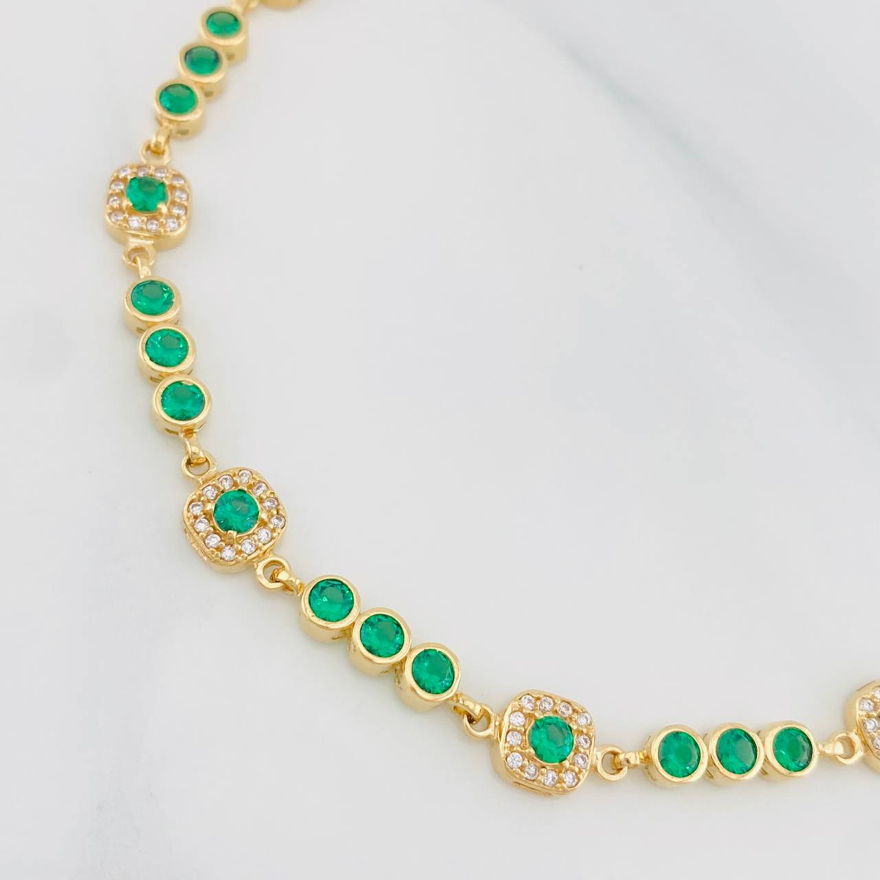 Bracelet Halo Tennis 8.6g / 7 in / 6.16mm Yellow Gold 18K