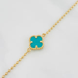 Clover Bracelet Military Diamond Cut 3.2g / 7 in / 1.64mm Yellow Gold 18K