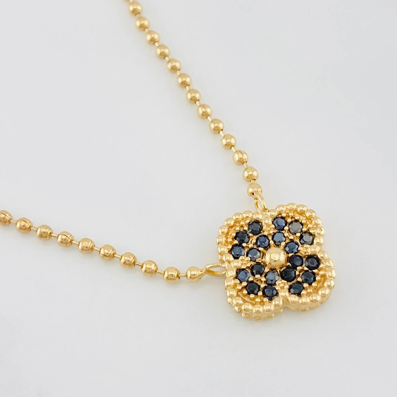 Clover Chain Military 7.35g / 16 1/2 in / 1.65mm Yellow Gold 18K