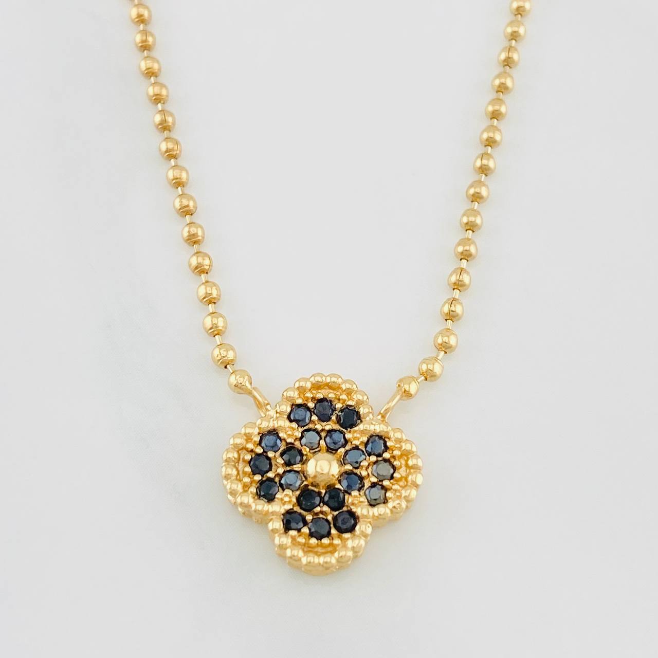 Clover Chain Military 7.35g / 16 1/2 in / 1.65mm Yellow Gold 18K
