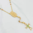 Rosary Guadalupe Cross 10.6g / 23 1/2 in / 4mm-5mm Three Golds 18K