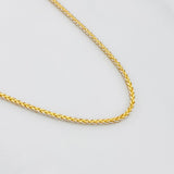 Cadena Franco 2.6g / 23 1/2 in / 1.29mm Dos Oros Amarillo Blanco 18K