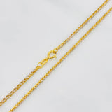 Cadena Franco 2.6g / 23 1/2 in / 1.29mm Dos Oros Amarillo Blanco 18K