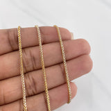 Cadena Franco 2.6g / 23 1/2 in / 1.29mm Dos Oros Amarillo Blanco 18K