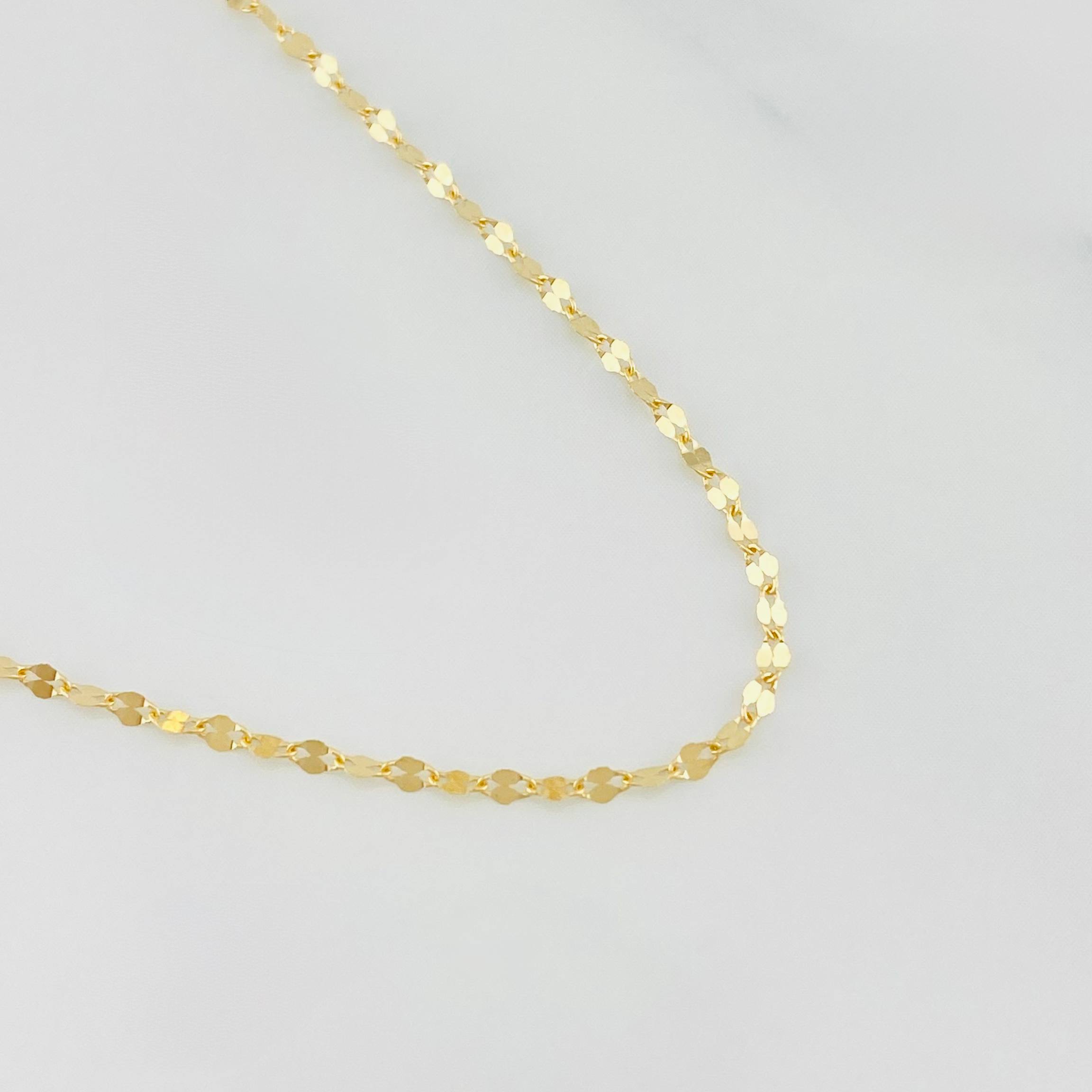Cadena Flor Espejo 0.9g / 45cm / 1.6mm Oro Amarillo 18K