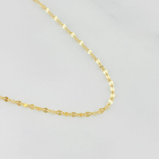 Mirror Flower Chain 0.9g / 18 in / 1.5mm Yellow Gold 18K