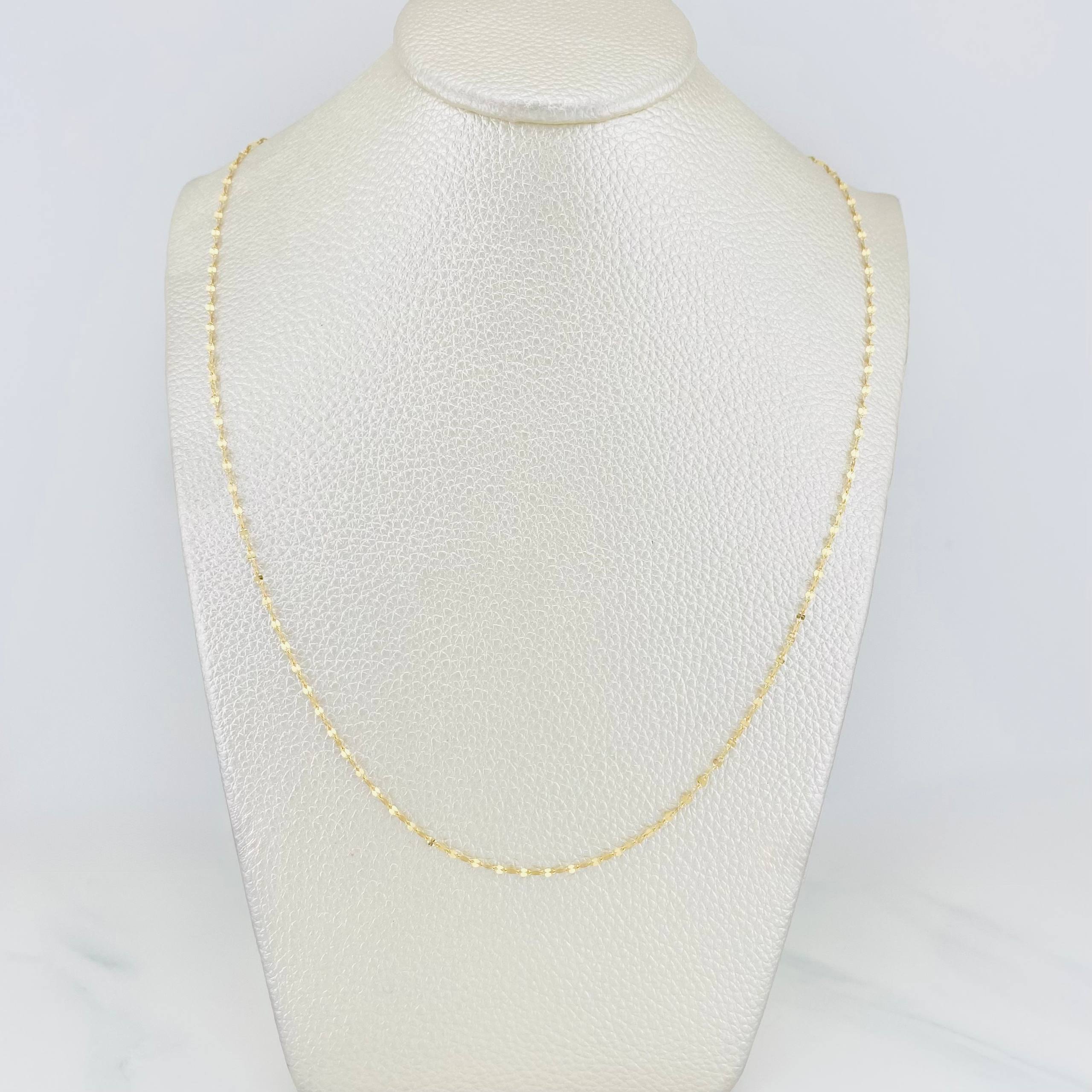 Cadena Flor Espejo 0.9g / 45cm / 1.5mm Oro Amarillo 18K