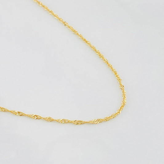Cadena Singapur 1.1g / 40.5cm / 1mm Oro Amarillo 18K