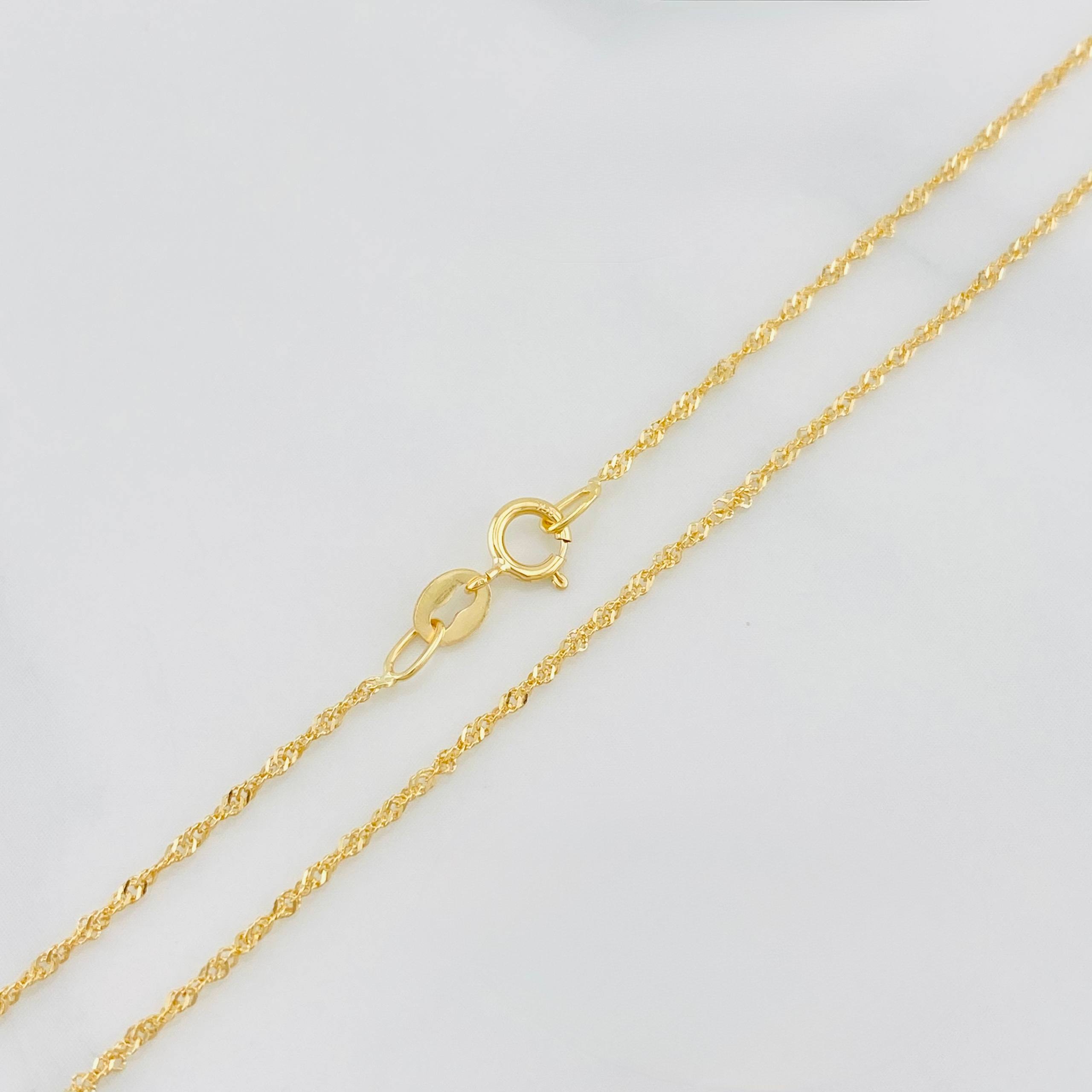 Cadena Singapur 1.1g / 40.5cm / 1mm Oro Amarillo 18K