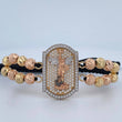 Pulsera Negra San Miguel Arcangel 10.9gr / Oro 18K &