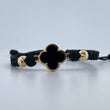 Black Bracelet Clover 2.15gr / 18K Gold &