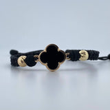 Black Bracelet Clover 2.15gr / 18K Gold &