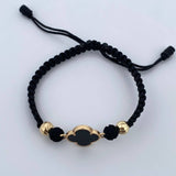 Black Bracelet Clover 2.15gr / 18K Gold &