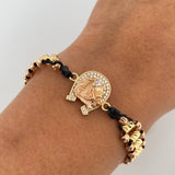 Black Horseshoe Horse Bracelet 5.7gr / 18K Gold &
