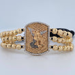 Pulsera Negra San Miguel Arcangel 16.25gr / Oro 18K &